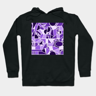 Purple Quirky Shaped Geometric Patterns Hoodie